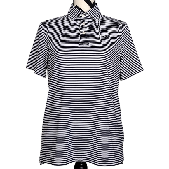 Vineyard Vines Tops - Vineyard Vines Sankaty Striped Short Sleeve Relaxed Fit Athletic Golf Polo Tee
